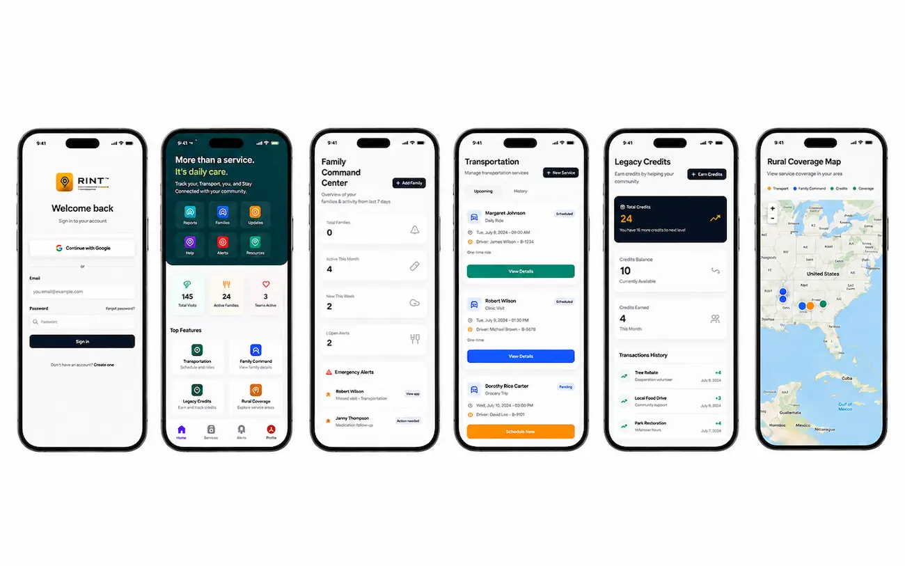 WUNITY mobile application interface
